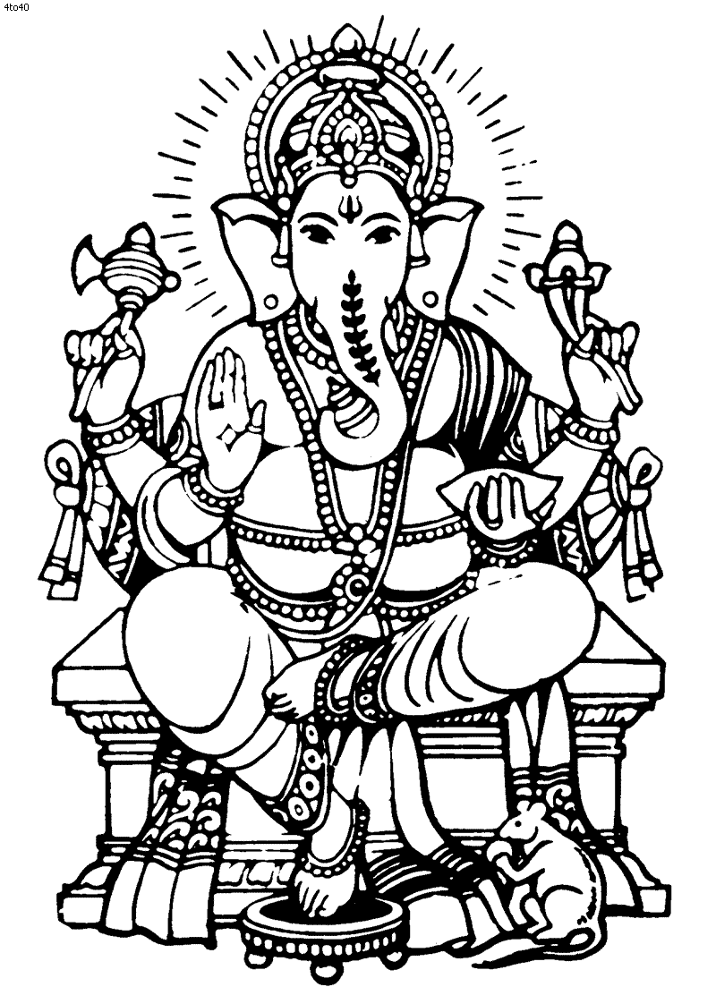 ganesh coloring pages for kids - photo #8