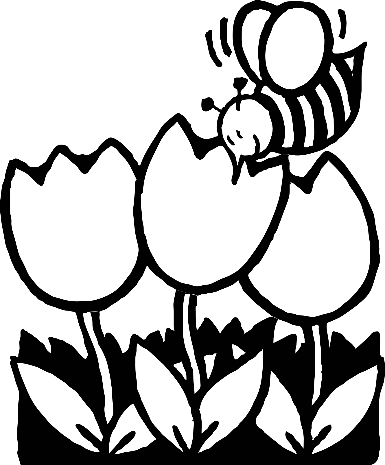 bee 22 black white line art coloring book ...