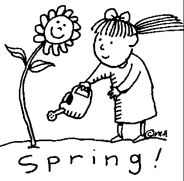 girl and spring flower - Clip Art Gallery