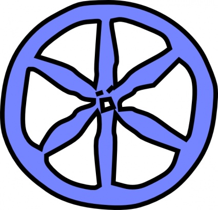 Download Blue Antique Wheel clip art Vector Free