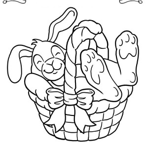 Mrs Bunny with Her Easter Basket Coloring Page - Download & Print ...