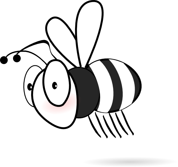 Black And White Bee Clipart