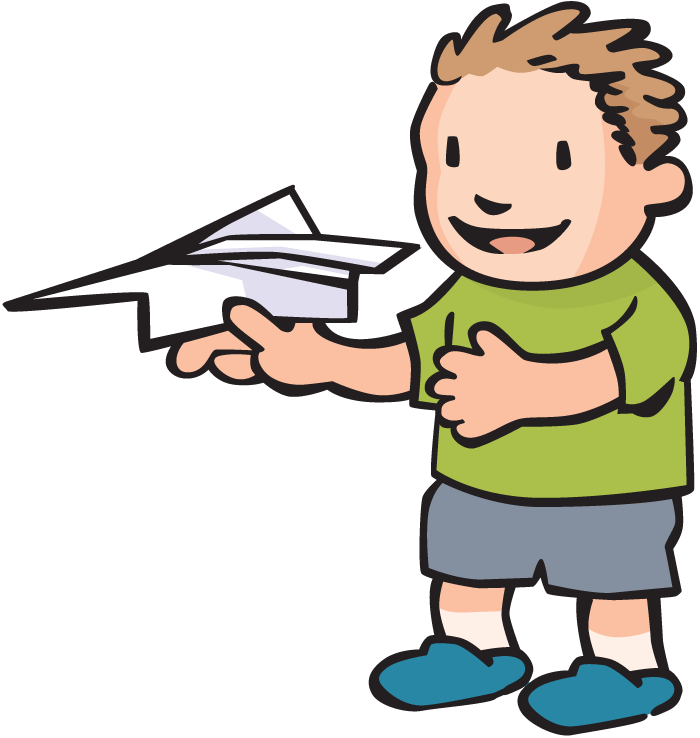 Flying paper airplane clipart