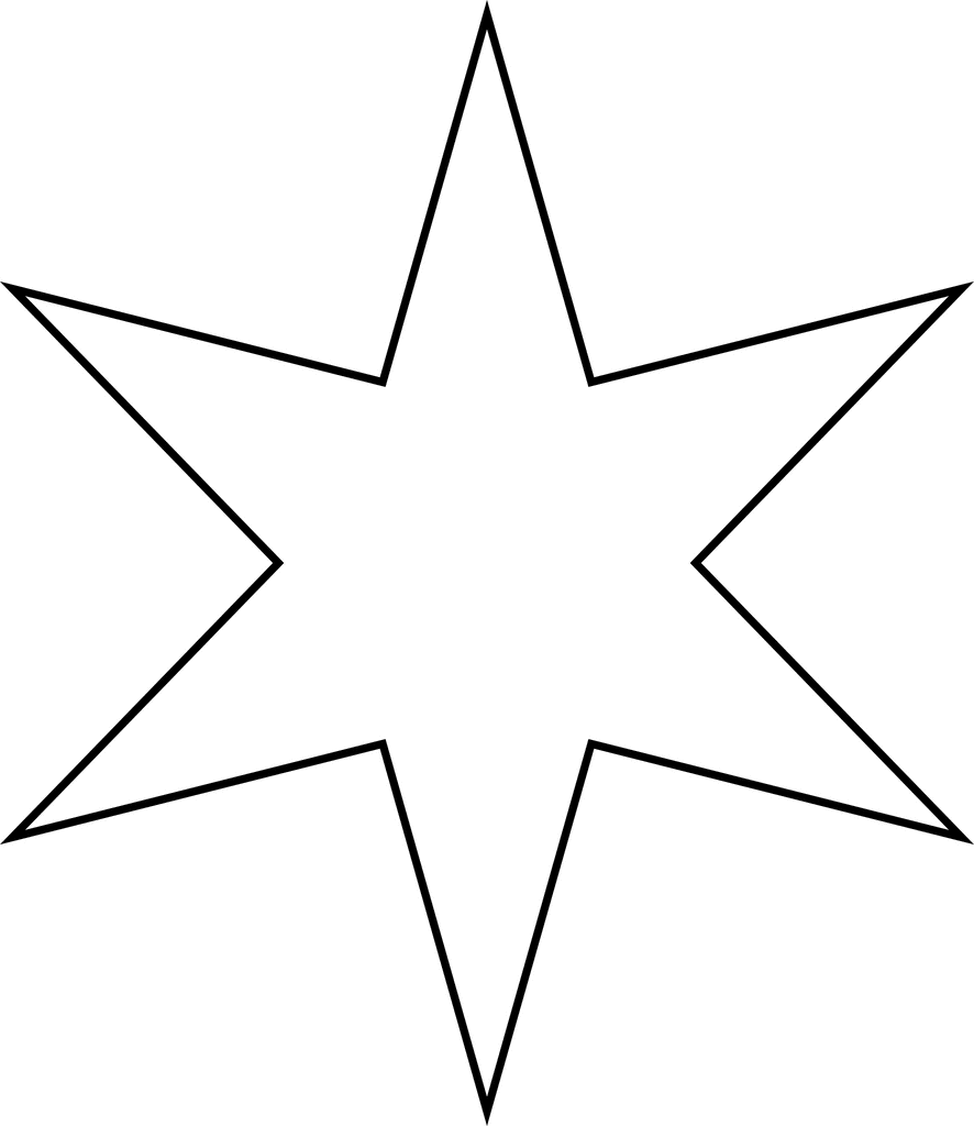 Gold six sided star clipart