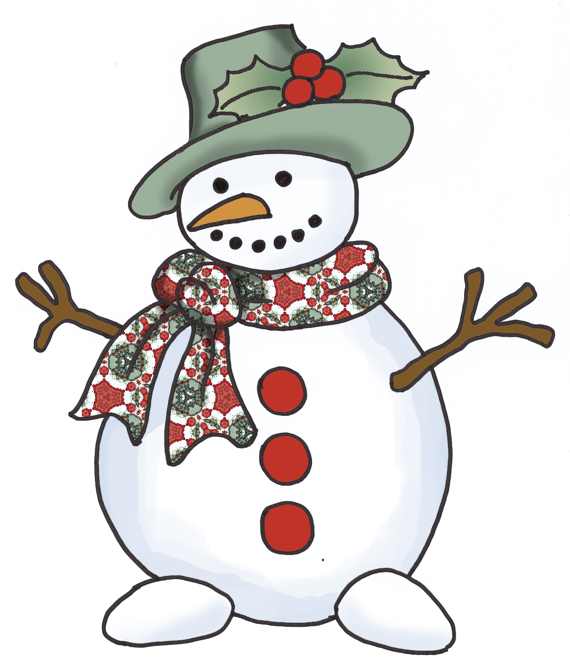 Small Country Snowman Clipart