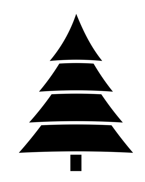 clipart christmas tree black and white - photo #5