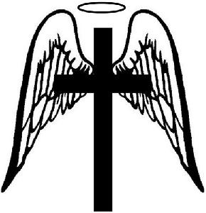 Angel Wings Cross Halo Christian Decal Car or Truck Window Decal ...