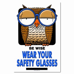 Eye safety posters with an animal cartoon twist,. Be Wise, Wear ...