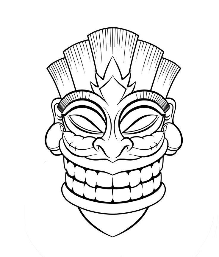 Tiki Mask Template ClipArt Best