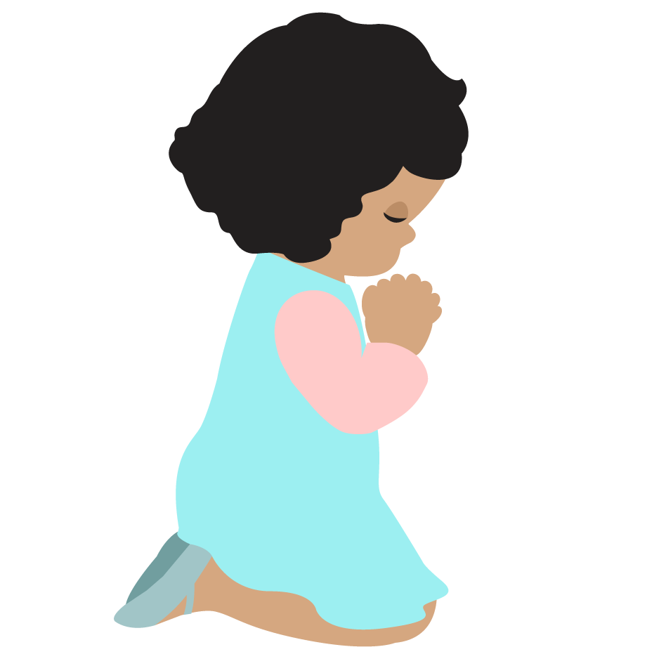 Child praying clipart