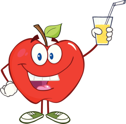 Cartoon Of The Apple Juice Clip Art, Vector Images & Illustrations ...