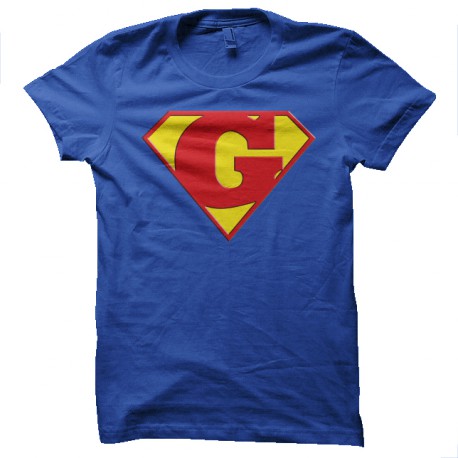 Superman logo with a royal blue G