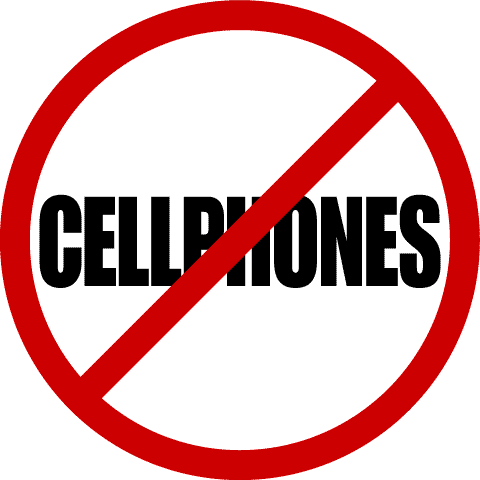 No Cellphones Sign