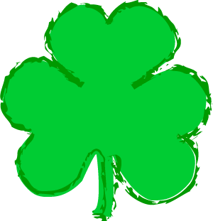 Funky Green Shamrock Clip Art, St. Patrick's Day Irish Graphics