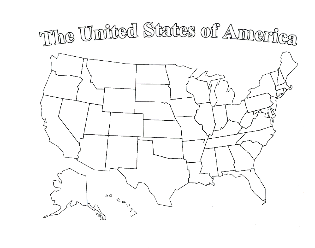 Printable Blank Us Map With State Outlines - ClipArt Best Inside Blank Template Of The United States