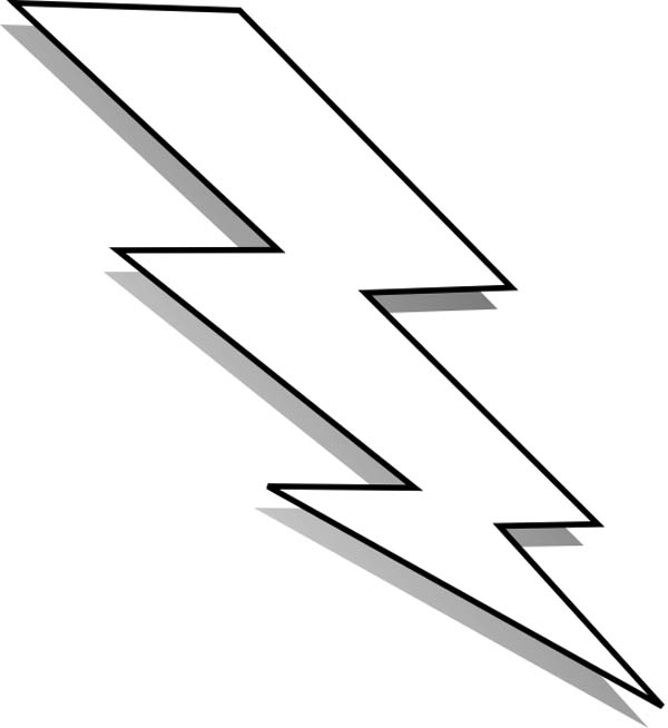 Black And White Lightning Bolt - Free Clipart Images