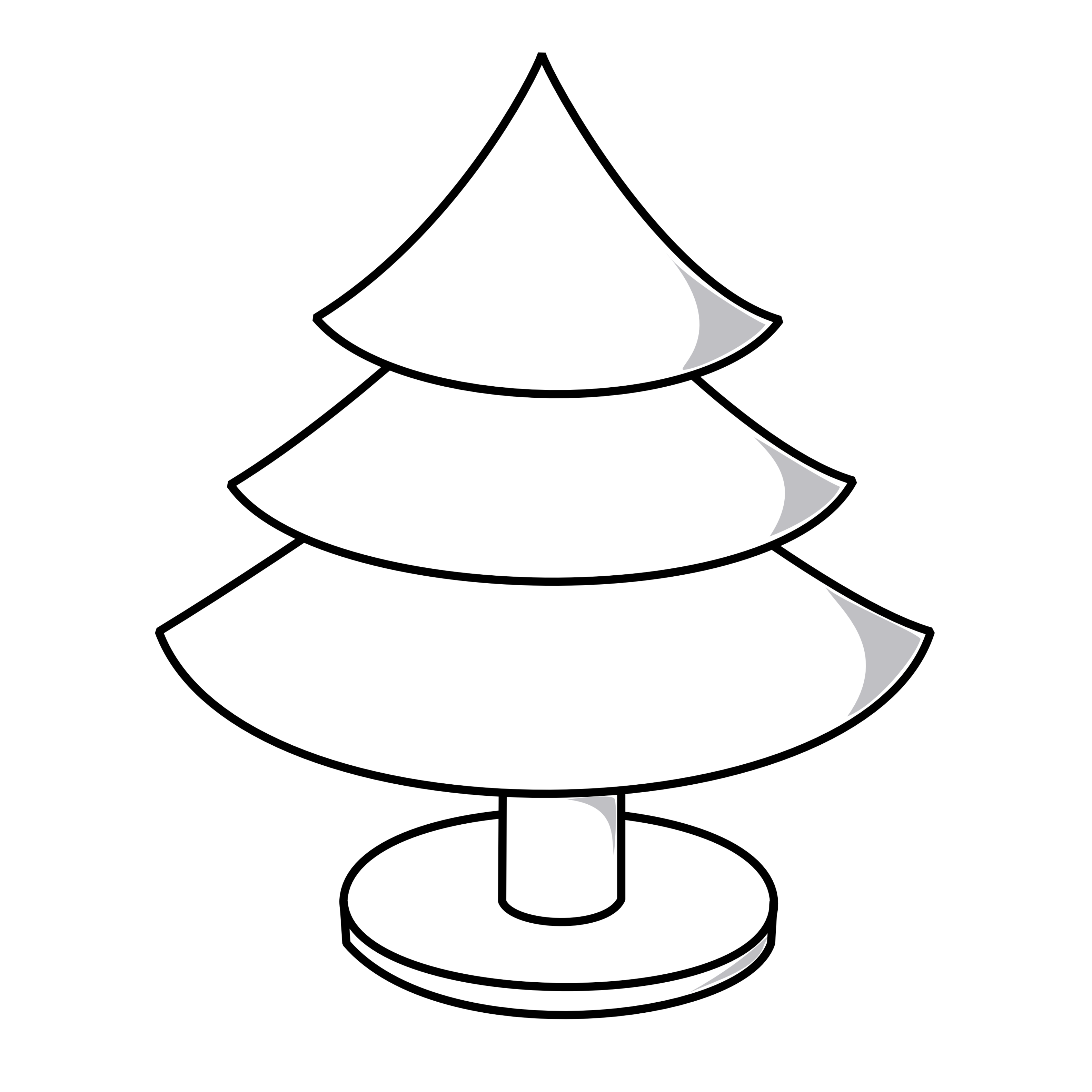 Clip Art Christmas Tree Plain Black White Line Clipart - Free to ...