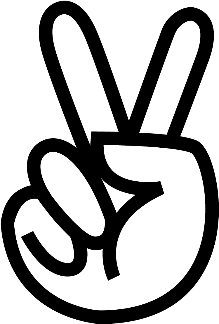 Cartoon Peace Sign Hand