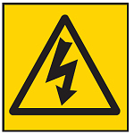 Hazard Warning Sign - Electrical hazard symbol - all yellow Overview