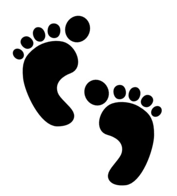 Baby Footprint Black And White Clipart