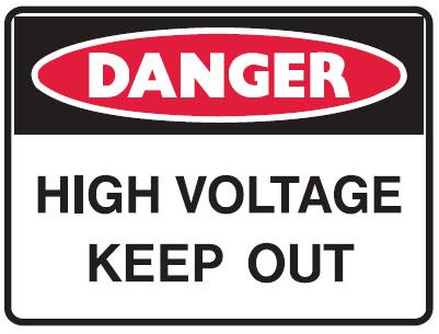 Electrical Hazard Warning Signs - High Voltage Keep Out ...