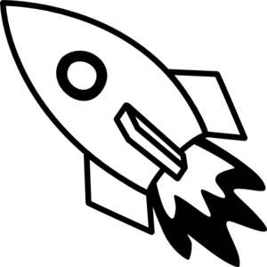 Black And White Rocket Fire clip art - vector clip art online ...