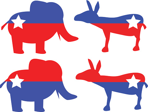 Republican Democrat Donkey Clip Art, Vector Images & Illustrations ...