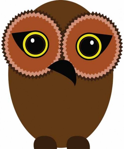 Owl with pointy circles around the eyes | Download free Vector