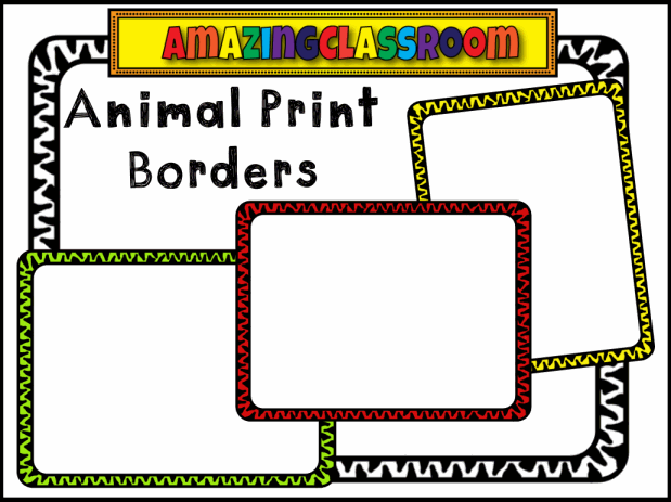 Animal print clip art borders