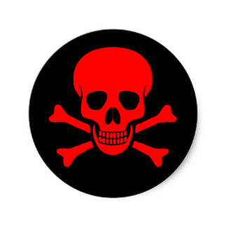 Skull And Crossbones Warning Stickers | Zazzle