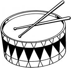 Drum black and white clipart