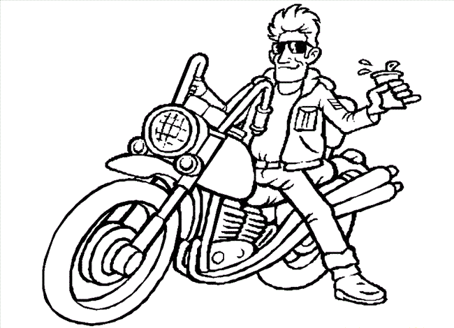 How To Draw A Cartoon Motorcycle