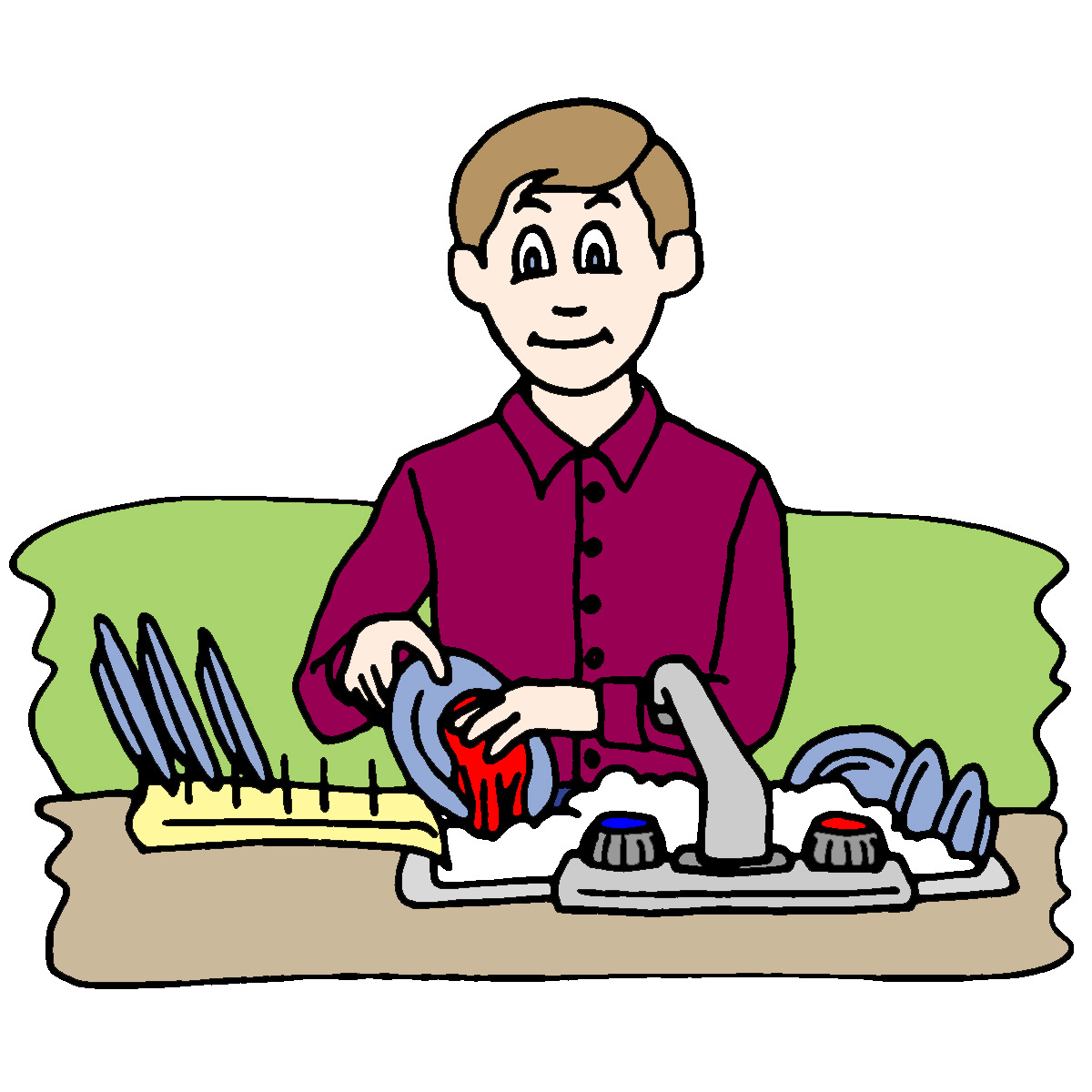 Washing Dishes Clipart