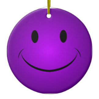 Purple Smiley Face Ornaments & Keepsake Ornaments | Zazzle