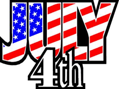 U.S.A.â??Independence Day Free Clip Art: Happy July 4th Text Banner ...