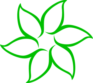Green Flower Outline clip art - vector clip art online, royalty ...