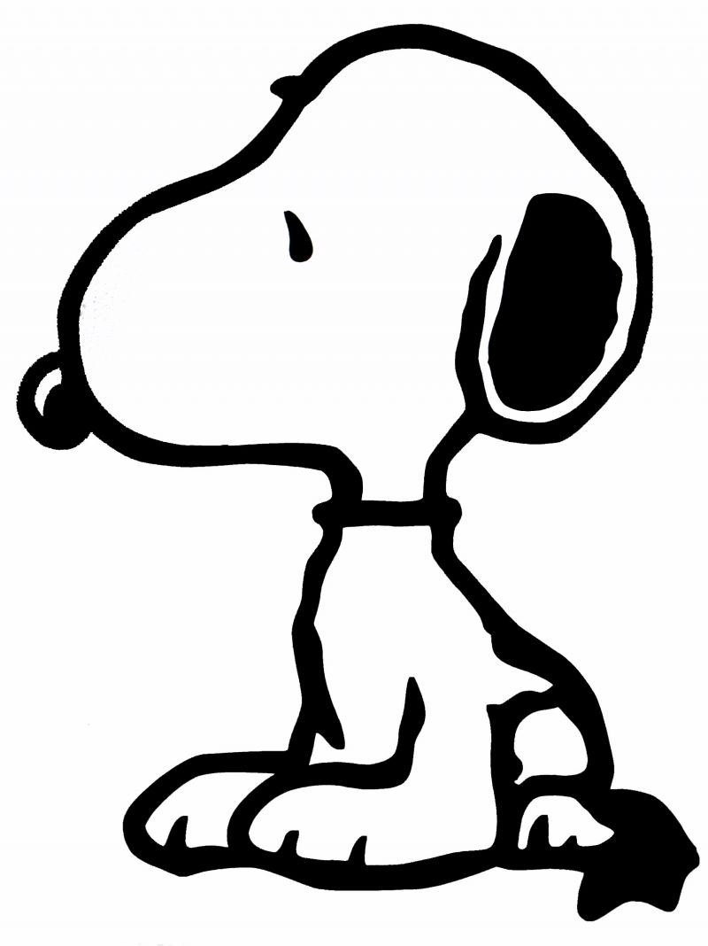 Snoopy Sitting Die-Cut Vinyl Decal - Black: Snoopn4pnuts.