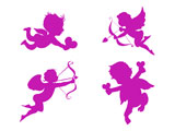 Symbol Slides: Valentine's Day Cupids (PowerPoint Clip Art) - Lilac