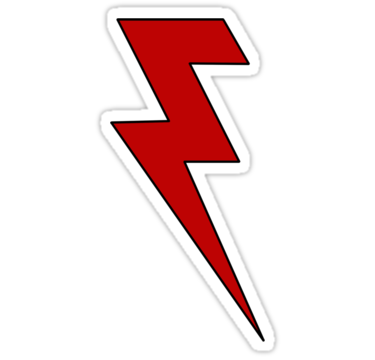 Red Lightning Bolt" Stickers by GameBantz | Redbubble