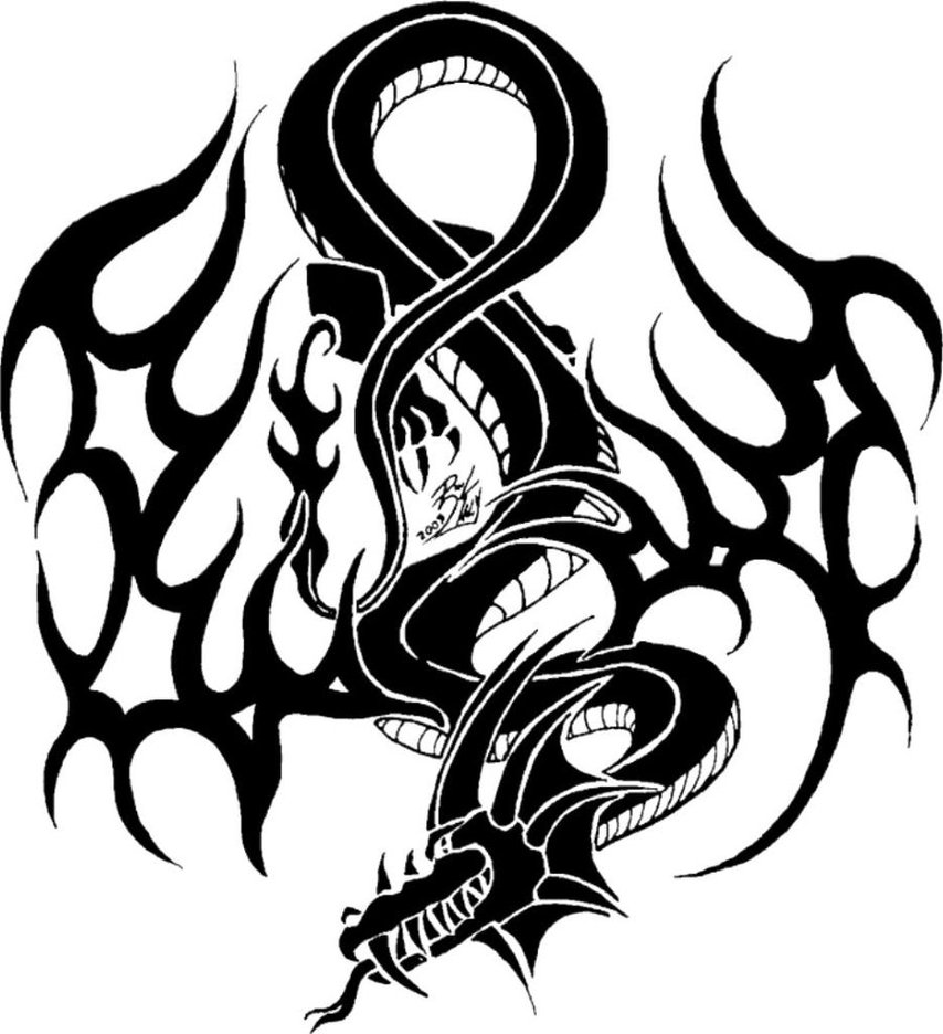 Black Dragon Tribal Wings By Flipwarddragon On Deviantart - Free ...