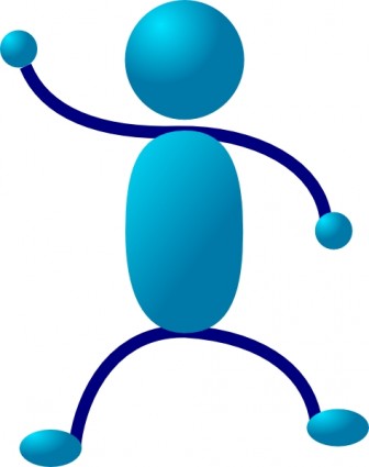 Waving Blue Stick Man clip art Vector clip art - Free vector for ...