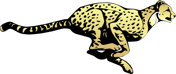 Running Cheetah clip art - vector clip art online, royalty free ...