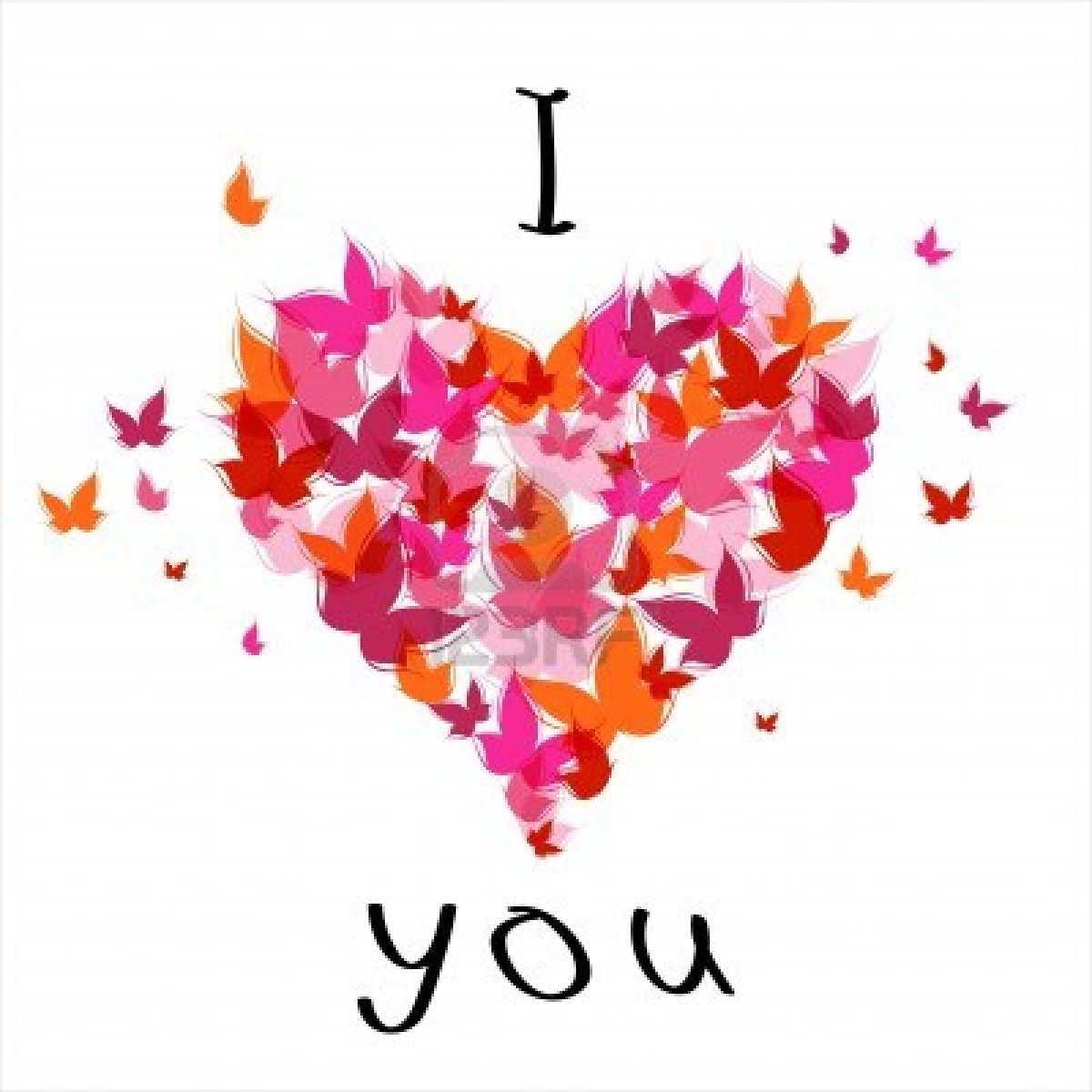 I Love You Heart Of Butterflies Animated Graphic