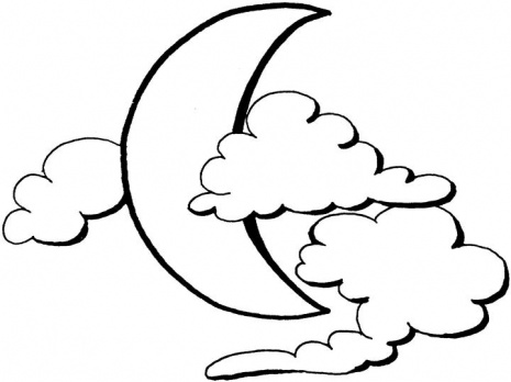 Moon In Clouds coloring page | Super Coloring