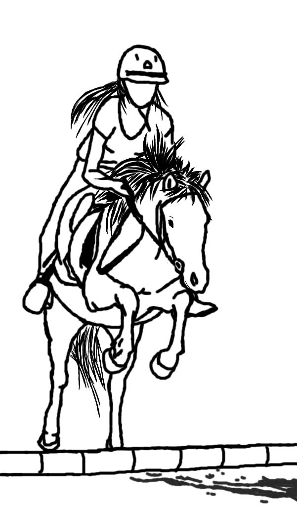 Horse and Rider Lineart