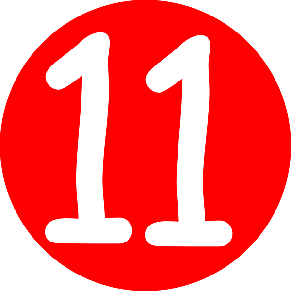 Red, Rounded,with Number 11 clip art - vector clip art online ...