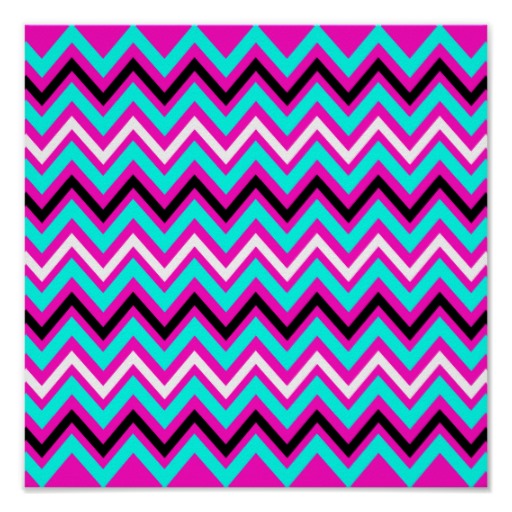 Pink and Blue Zigzag Pattern Poster from Zazzle.
