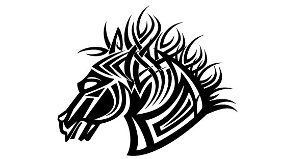 Tribal Horse Vector Image | Vector Free | Free Vector Art Designs