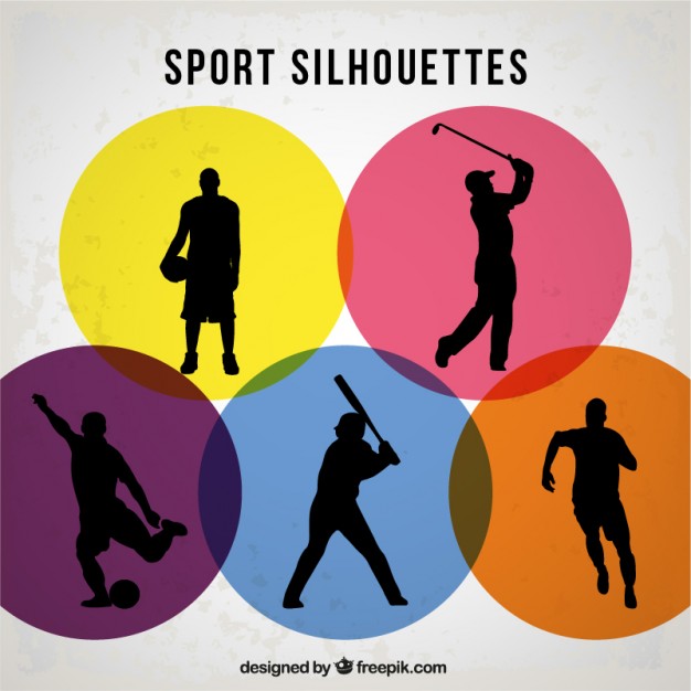 Sports players silhouettes Vector | Free Download