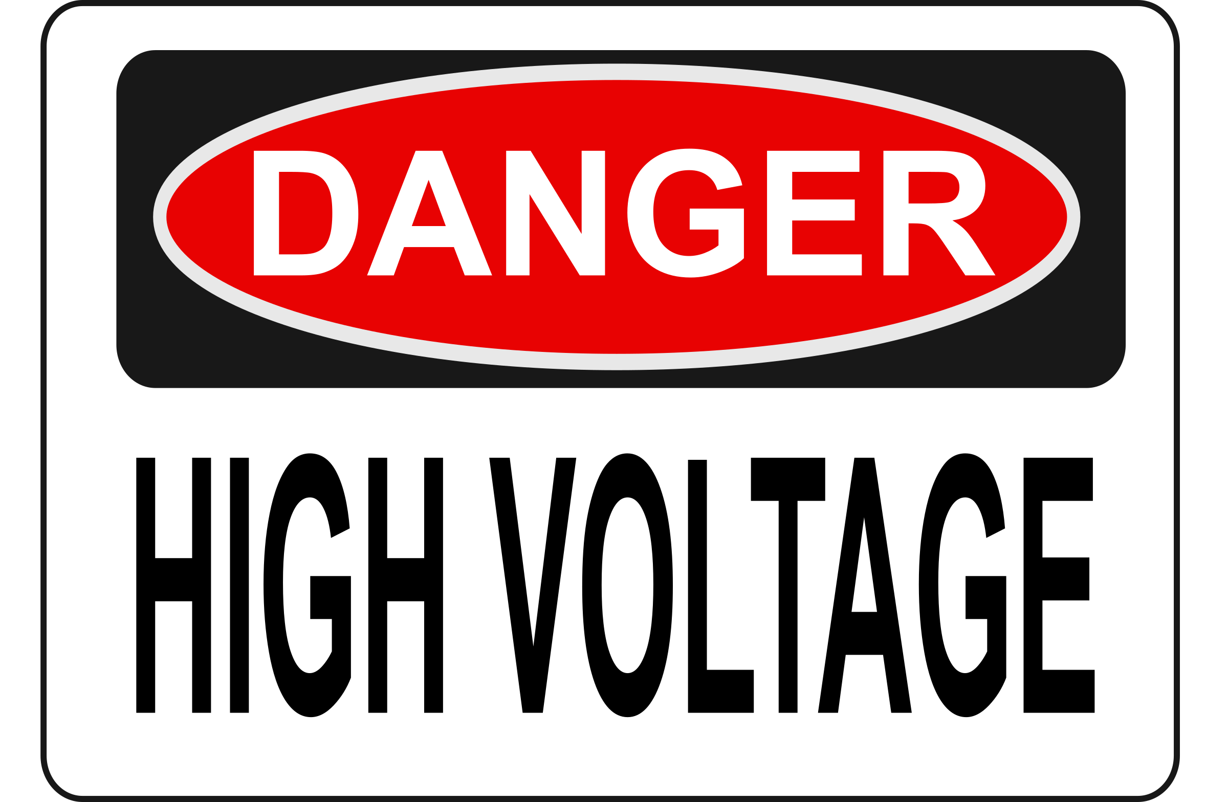 Clipart - Danger - High Voltage (Alt 3)